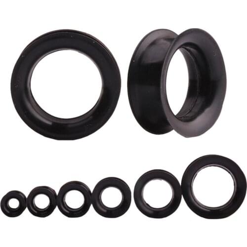 1Pair Black Silicone Ear Expansion Stretch Hollow Ear Gauges Ear Plugs and Tunnels Earring Cartilage Body Piercing Jewelry