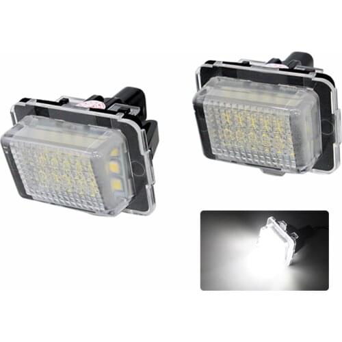2Pcs/Set Canbus LED License Plate Lamp 18SMD White Error Free for Benz W204 W205 W216 W218 W212 W221 W231 W222 Free Shipping