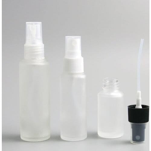 200 x 20ML 30ML 50ML Fashion Portable Frosting Glass Perfume Bottle 2/3OZ 1OZ 5/3OZ Glass Bottle With Mist Sprayer Atomizer