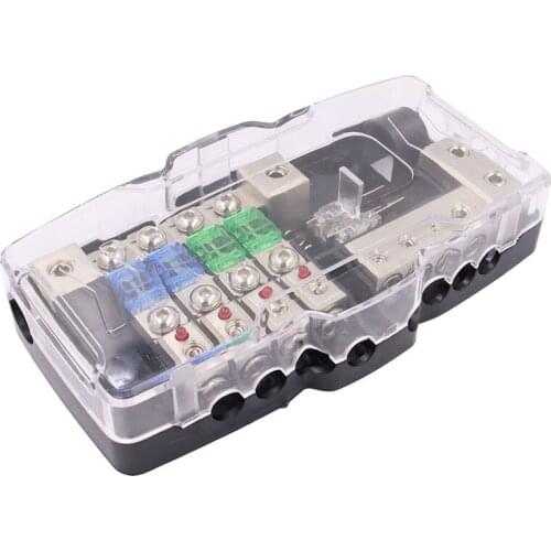 4 Way Car Audio Distribution BlockStereo Fuses Box Block 30A 60A ANL Blade FuseHolder 0/4GA