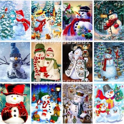 5D DIY Diamond Painting Full Square Drill Snow Man Winter Home Decoration Picture Lover Gift Christmas gifts TT1683