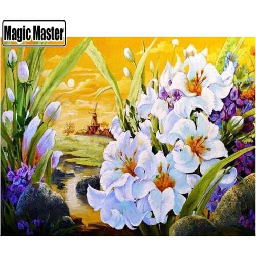 5D Diamond Painting Flowers Diamond Embroidery Landscape Picture of Rhinestone Full Square Drill Home Decor Kids Gift