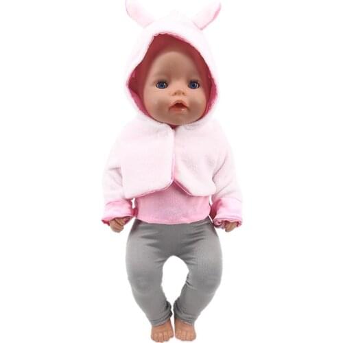 Three-Piece White Cotton Suit Fit 18 Inch American&43 CM Baby Doll Clothes Accessories,Girls Toys,Generation,Birthday Gift
