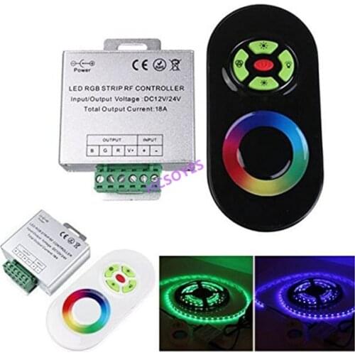 DC12V-24V 18A RGB Controller Wireless RF Touch Panel Dimmer RGB Remote 5key Controller for 3528 5050 RGB LED Strip Light