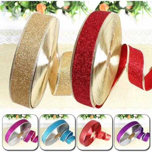 Sparkle Glitter Metallic Velvet Ribbon Wedding Party Decoration Ribbon Gift Wrapping Hair Bowknot DIY Christmas Ribbon