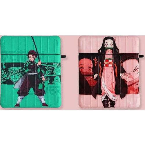 Demon Slayer Kamado Nezuko Tanjirou Anime Pattern For Apple Airpods Case Bluetooth Earphone Protective Cover IMD Headphone Case