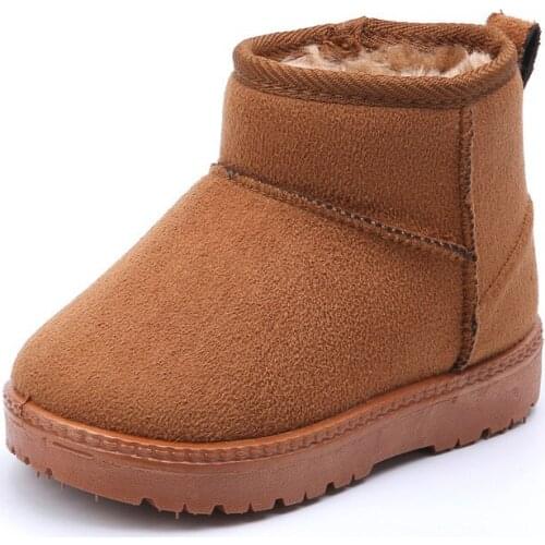 CUZULLAA Kid Baby Toddler Shoes Child Winter Warm Snow Boots Shoes Plush Thicker Sole Boys Girls Snow Boots Shoes Big Size 22-38