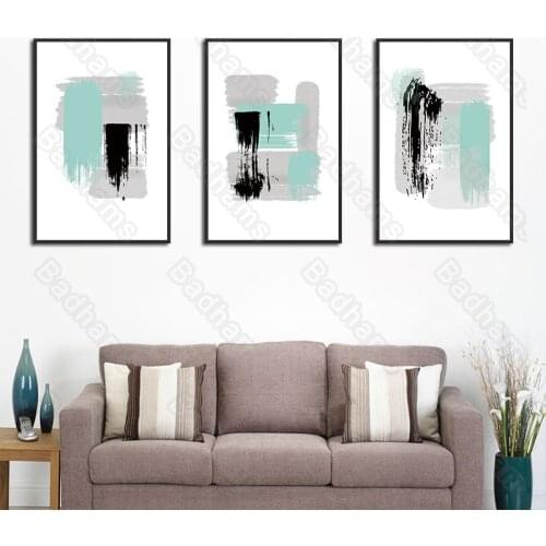 Living Room Decoration Painting Atmosphere Light Luxury Sofa Background Wall Triple Combination Abstract Simple Bedroom Mural