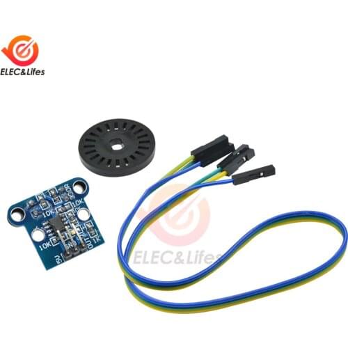 4.5-5.5V 100KHz HC-020K Double Speed Measuring Module to Test Motors Rotational Speed with Photoelectric Encoders kit + cables