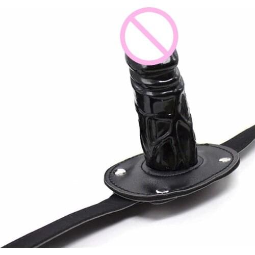 Fetish Bondage Open Mouth Bite Silicone Penis Plug Dildo Mouth Gag Adult Sex Toys Products For Woman Couples Sex Slave Game