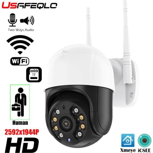 3MP/5MP IP Camera Wifi PTZ Outdoor 4X Digital Zoom 1080P Wireless Camera IR Night Vision H.265 Ai Detection Alert Home Security