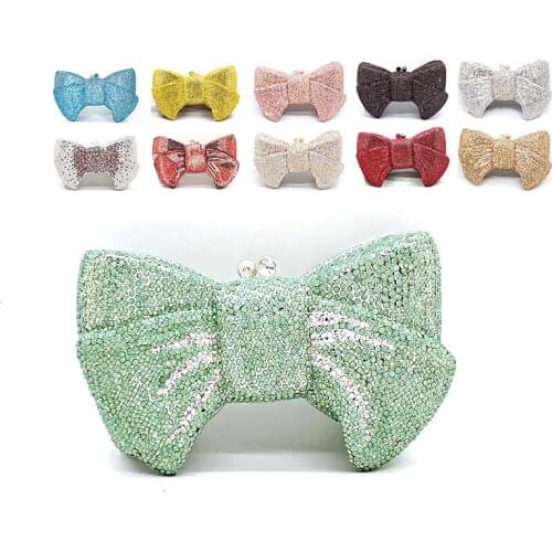 Classical women accessories diamonds luxury clutches bow knot crystal purses Bridal wedding party Popsicle purses