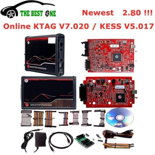 Latest 2.80 EU Online Kess V5.017 OBD2 Manager Tuning Kit KTAG V7.020 4 LED 2.25 KESS 5.017 K-TAG 7.020 Car Truck ECU Programmer