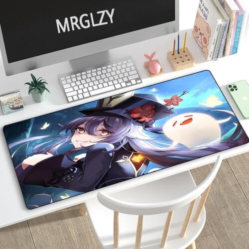 MRGLZY XXL Genshin Impact HUTAO Mouse Pad Gamer Anime Sexy Girl Large Desk Mat Computer Gaming Peripheral Accessories MousePads