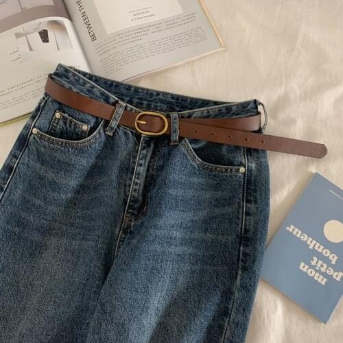 Hot Sale Fashion Design Female belt PU Ladies Casual Luxury Oval Metal Buckle Belt Pin Buckle Width 2.8cm