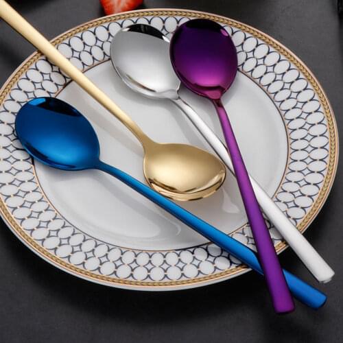 Stainless Steel Long Handle Coffee Drink Spoon Ice Cream Dessert Tea Stirring Spoon For Picnic Kitchen Accessories Dropshipping