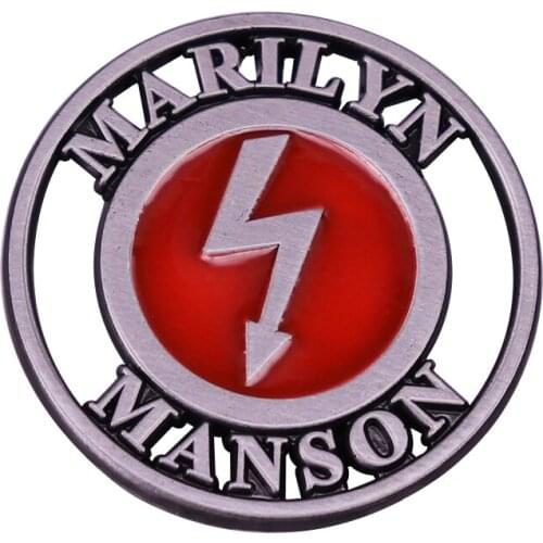 Marilyn Manson Bolt Lapel Pin Goth Dark Rock Band Badge Music Fans Cool Tribute