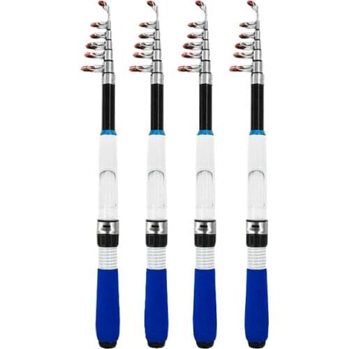 Mini adjustable 1.0m-1.9m portable telescopic fishing rod fiberglass rod rotating fish hand fishing tackle sea rod fishing rod