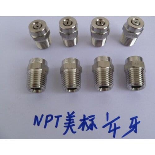 Stainless steel high pressure washer NPT1 / 4 thread fan shaped cone nozzle high pressure cleaning
