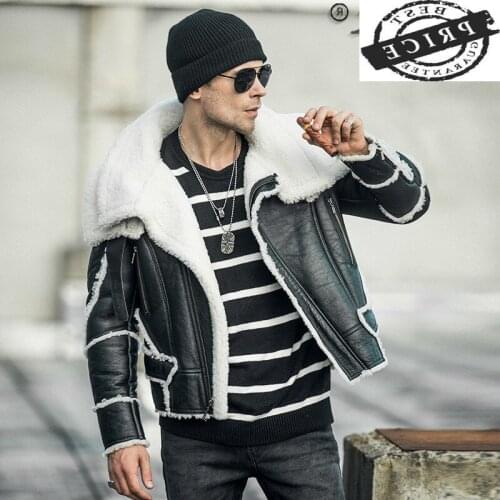 Natural Shearling 100% Jacket Men Clothes 2021 Streetwear Real Fur Coat Man Moto Biker Slim Genuine Leather Jackets a3a