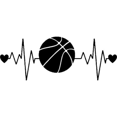 Heartbeat Basketball Car Sticker Camping Car Window Body Decoration Personality Decal Vinyl High Quality Car Accessories 16CM
