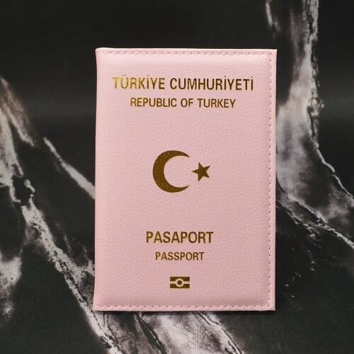 New Turkey Passport Cover Brand Designer Women Passport Case Pink Girls turkse paspoort
