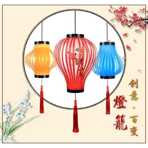 New years lantern hanging decoration indoor red lantern scene layout shopping mall Chinese antique chandelier palace lamp decor