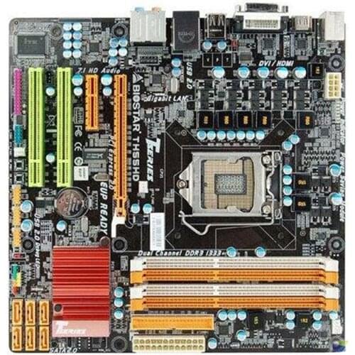 Original for BIOSTAR TH55 HD Desktop Motherboard H55 LGA 1156 DDR3 16G SATA2 USB2.0 Micro ATX 100% Fully Test
