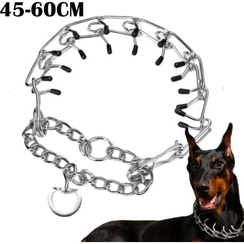 Dog Choke Collar Metal Steel Chain Prong-pinch1 Training Pet Spike Safety Adjustable Pet Dog Training Leads Harnesses For Dog