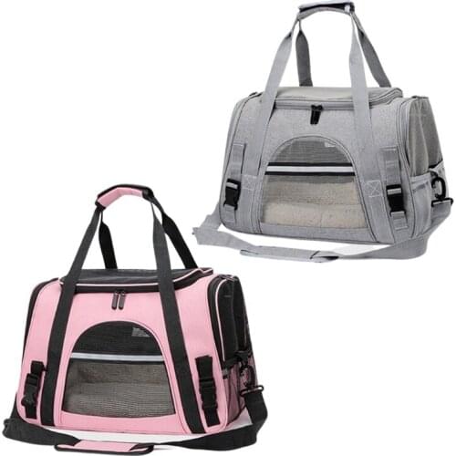 Portable Pet Carrier Folding Single Shoulder Bag Breathable Carrying Handbag for Small Dogs Puppies Cats Messenger Bag