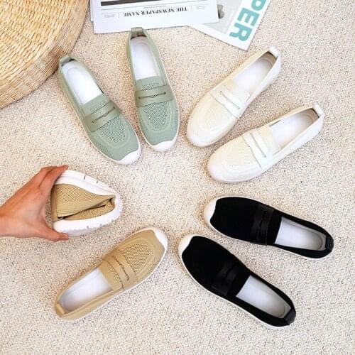 Woven one foot pedal Lefu shoes womens 2021 spring and summer new thick bottom muffin leisure pregnant womens work sheet shoes