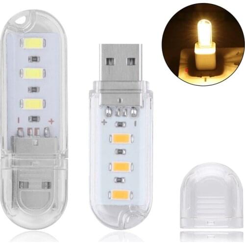 USB LED Book Lights 3LEDs 8LEDs SMD 5630 5730 LED Bulb 5V Power Input White 5000-6500K Warm White 3000-3500K USB Night light