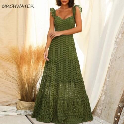 Women Dress New Green Lace Elegant Long Graduation Slim Dresses Fashion Spaghetti Strap Slim Evening Party Dress for Women 2021