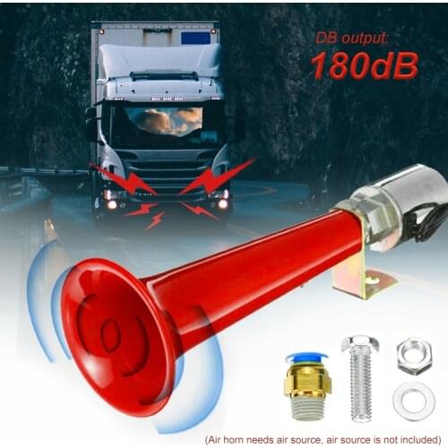 12/24V Red Super Loud Air Horn Trumpet For Car Truck Boat Train With Air Brake