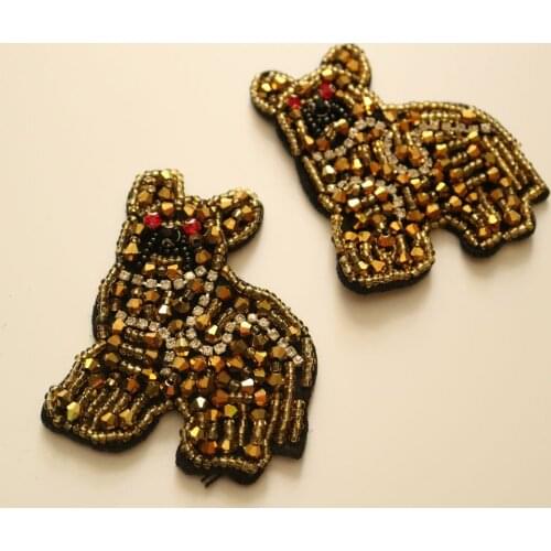 2pcs/lot DIY Rhinestone beaded patches for Clothing Sew on Sequin Applique anime decorative parches for clothes backpack