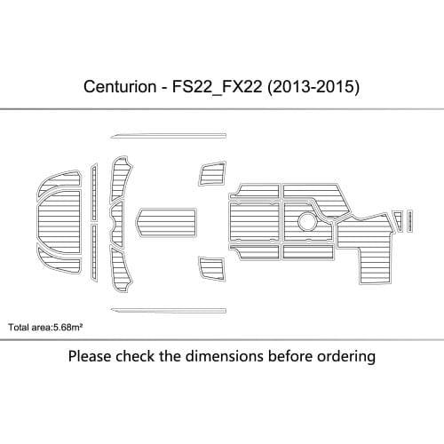 2013-2015 Centurion FS22 FX22 cockpit Swimming platform 6mm EVA Non-slip mat fAUX TEAK FLOOR CARPET MAT