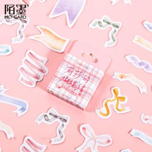 46 pcs/box kawaii bow Decorative washi Stickers Scrapbooking Stick cute Label diy Diary Album stationery Sticker Accessories
