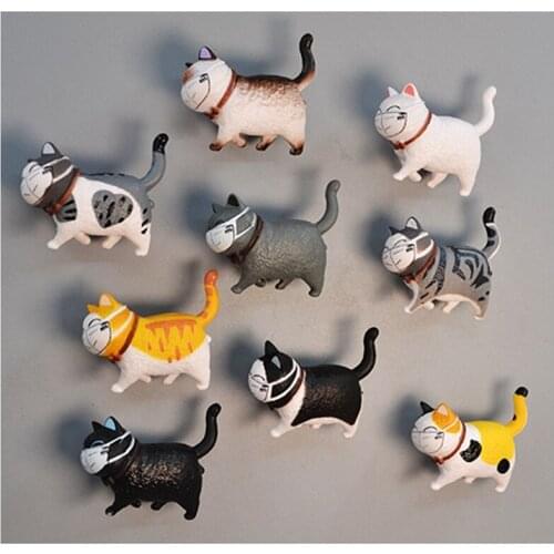 New 9pcs Mini Cat Bell Wall Sticker on The Wall Creative Kitten Fridge Magnet Home Decor Cute Toy Refrigerator Magnetic Stickers