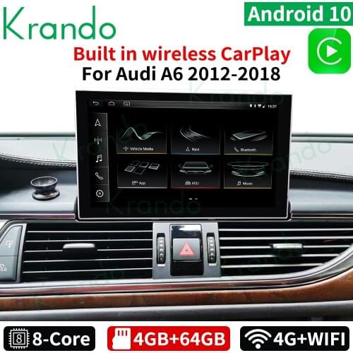 Krando Android 10.0 8.4''4G 64G Car Radio for Audi A6 A6L C7 A7 2012-2018 IPS Screen Audio Navi Multimedia Player GPS Carplay