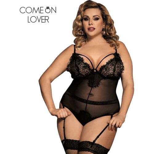 Body femme sexy teddy sheer mesh lady bodysuit plus size transparent sexy bodysuit lace women body suit rompers RE80266