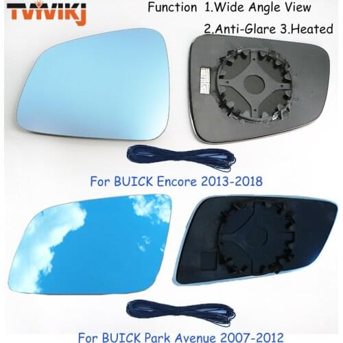 TVYVIKJ Side Rearview Mirror Blue Glass Lens For BUICK Encore Park Avenue 2007-2018 Wide Angle View anti glare door mirror wing