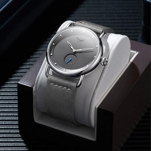 Luxury Brand ONOLA Men Watch Fashion Casual Simple Mens Quartz Watches Man Gray Leather Waterproof Wrist Watch Relogio Masculino