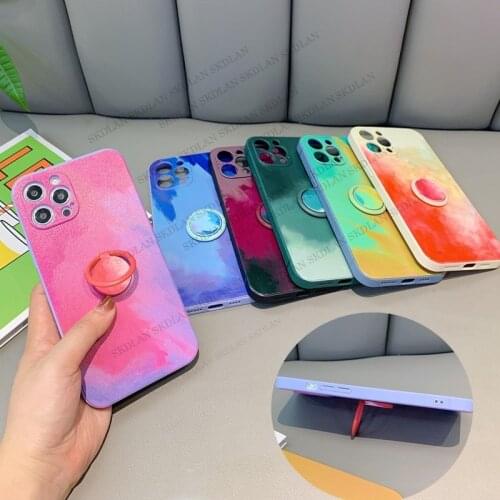 Rainbow Color Ring Stand Holder Case for xiaomi POCO F3 11 Ultra 11 Pro Case Silicone soft phone Cover for Redmi Note 9 Pro max
