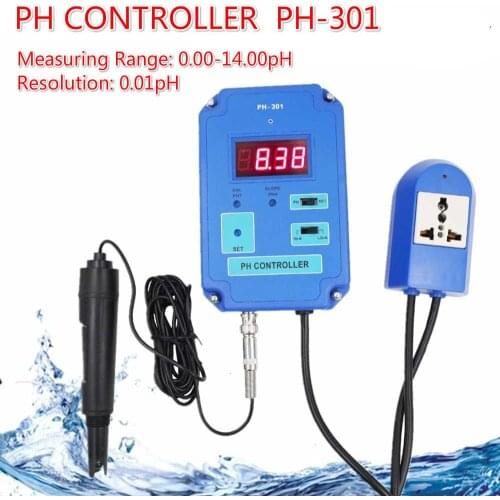 Digital pH Controller Meter Tester Water Quality Tester 0.00~14.00pH Range with Optional HI/LO Action 40% off