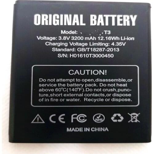 DOOGEE T3 Battery Replacement 3200mAh Large Capacity Li-ion Backup Battery For DOOGEE T3 Phone with phone stander