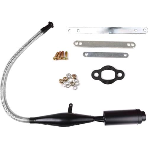 All New Black Silver Viper Flexible Muffler Pipe For 80cc Bike Gas Engine Motor Parts