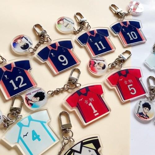 Haikyuu!! Anime Haikyuu Figure Acrylic Keychain Toys For Children Oikawa Hinata Shoyo Bokuto Schoolbag Pendant Key Ring Gift Toy