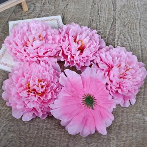 Artificial Peony Flower 20pcs Peony Rose Wedding Bouquet Home Flower Wall Garland Decoration Fake head peony flower head wreath