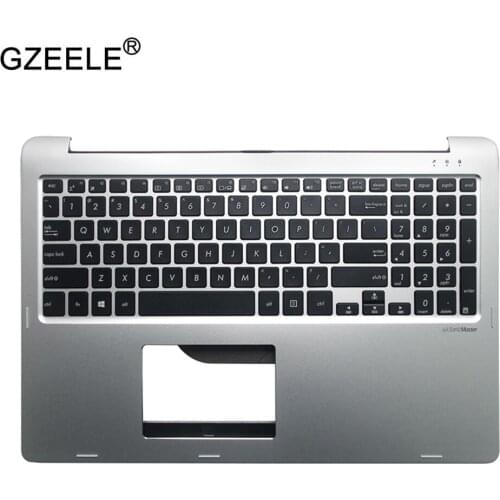 GZEELE US laptop keyboard For ASUS TP500 TP500L TP500LA TP500LB TP500LN silver Keyboard with Palmrest upper case Cover