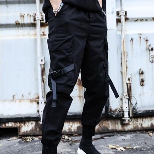 Outdoor 2019 spring autumn hip hop cargo military tactical black trekking hiking climbing elastic waist cargo overalls pants men